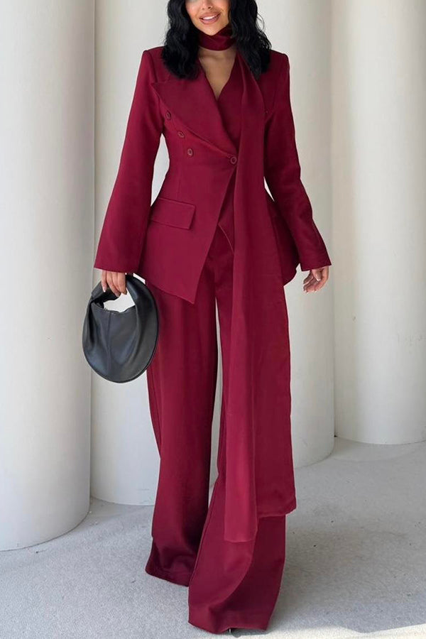 Chic Double Breasted Blazer & Pants Set