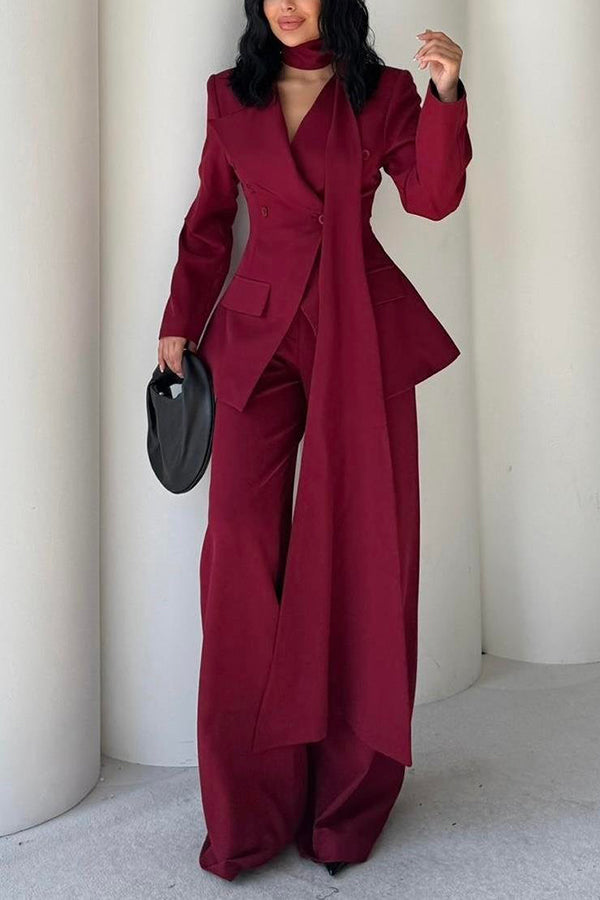 Chic Double Breasted Blazer & Pants Set