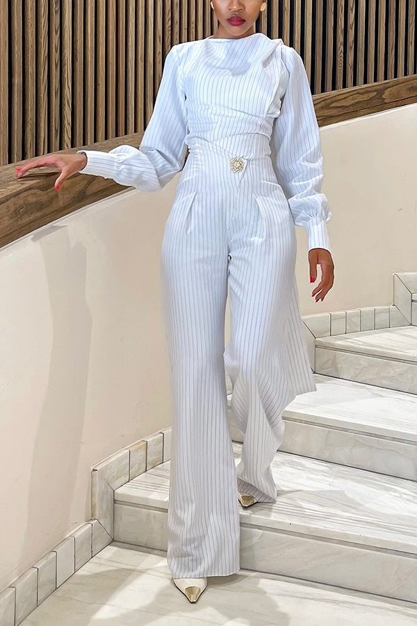 Vintage Striped Top & Pants Set