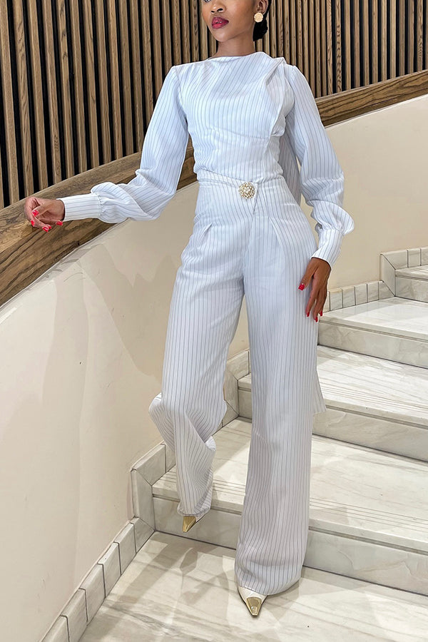 Vintage Striped Top & Pants Set