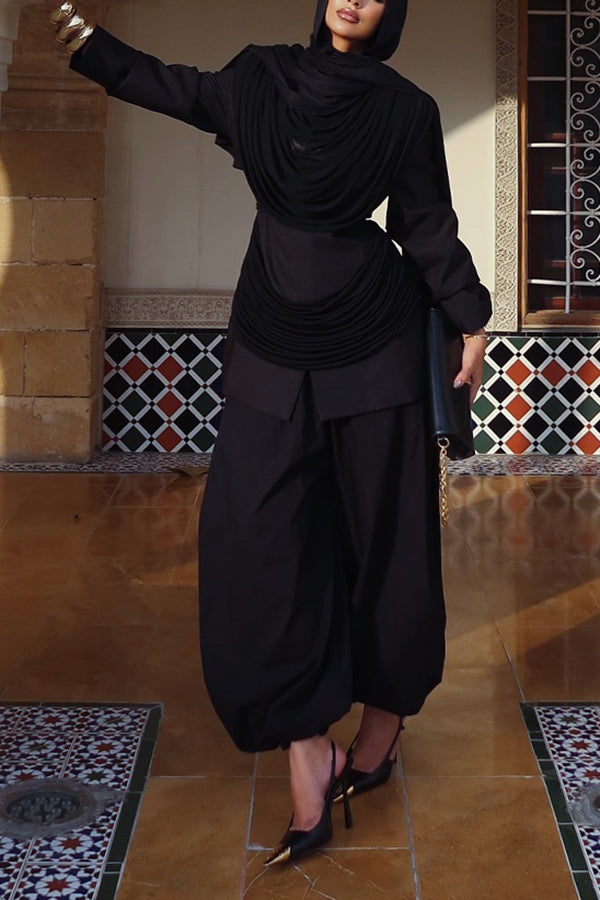 Stylish Ruched Top & Pants Set