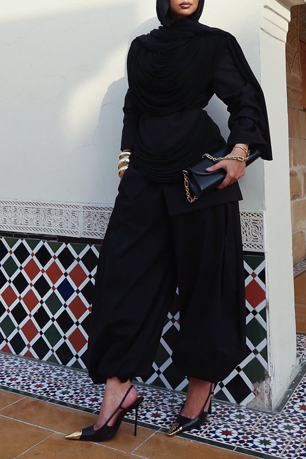 Stylish Ruched Top & Pants Set
