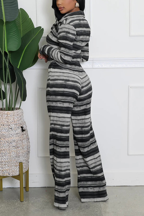 Retro Striped Top & Pants Set