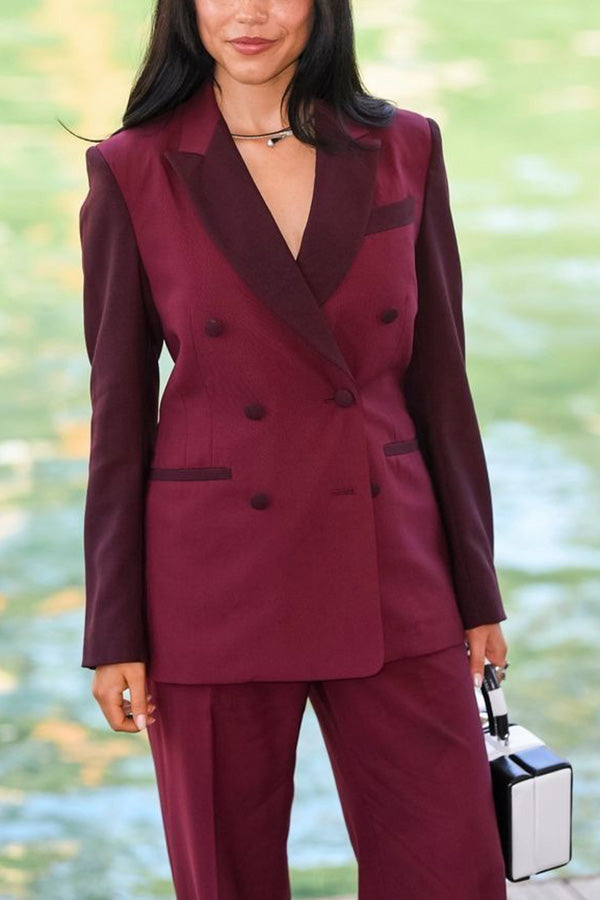 Retro Two Tone Blazer & Pants Set