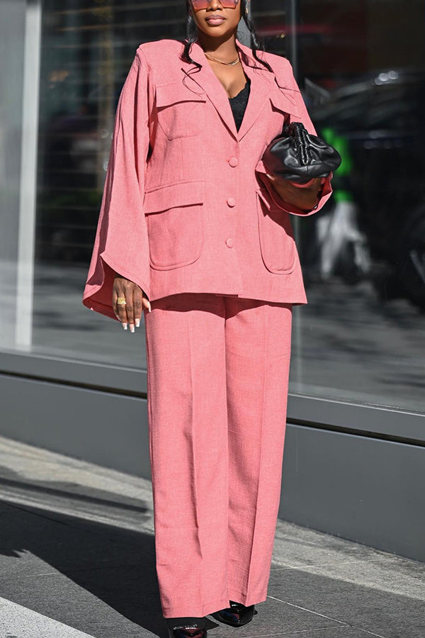 Retro Flap Pocket Blazer & Pants Set