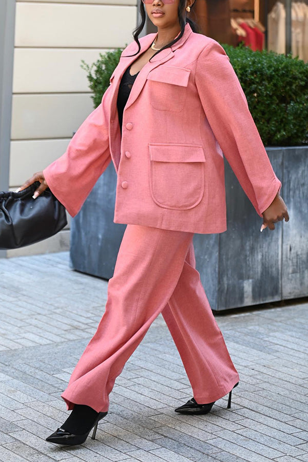 Retro Flap Pocket Blazer & Pants Set