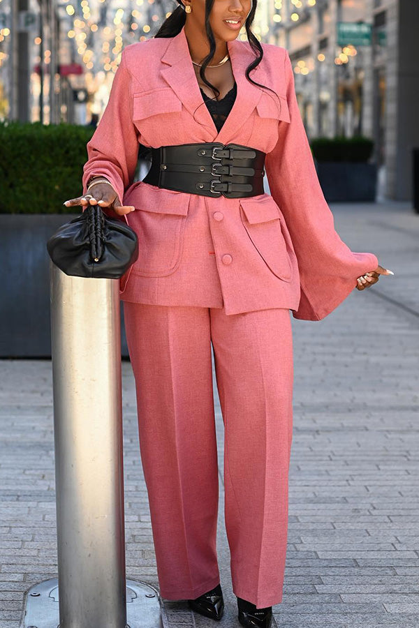Retro Flap Pocket Blazer & Pants Set