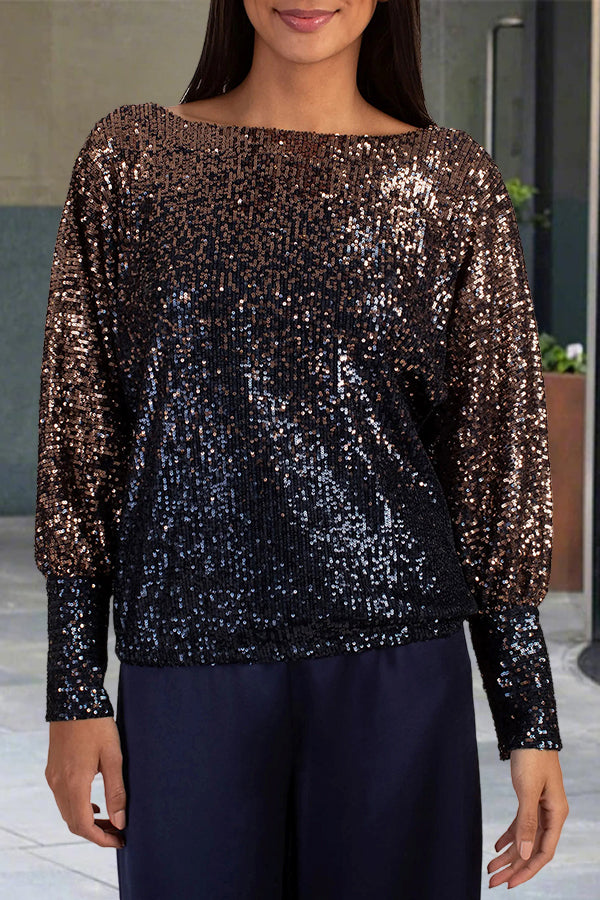 Fashion Ombre Sequin Top & Pants Set