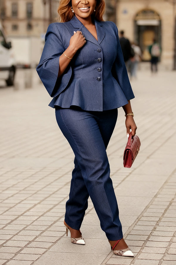 Retro Trumpet Sleeve Top & Pants Set