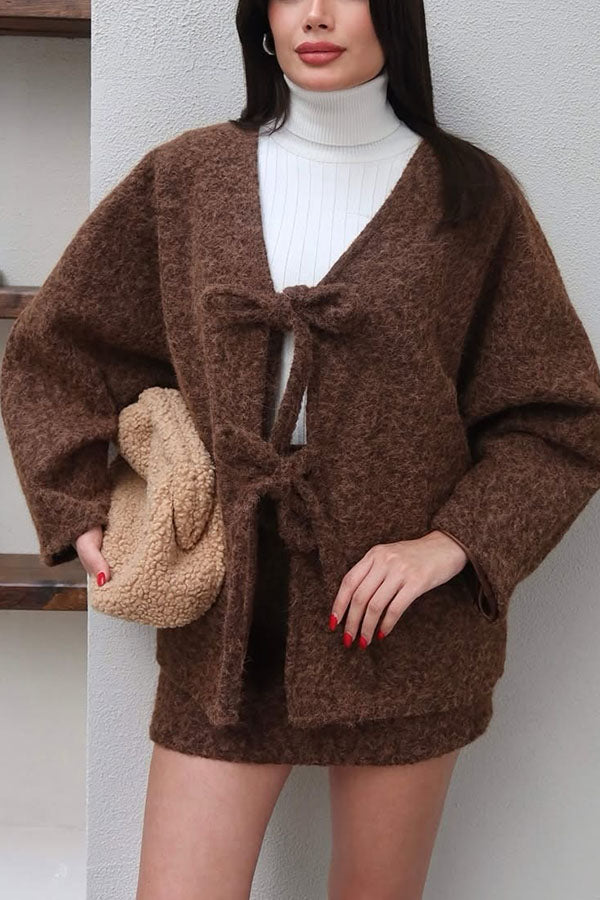 Fashion Lace Up Sherpa Jacket