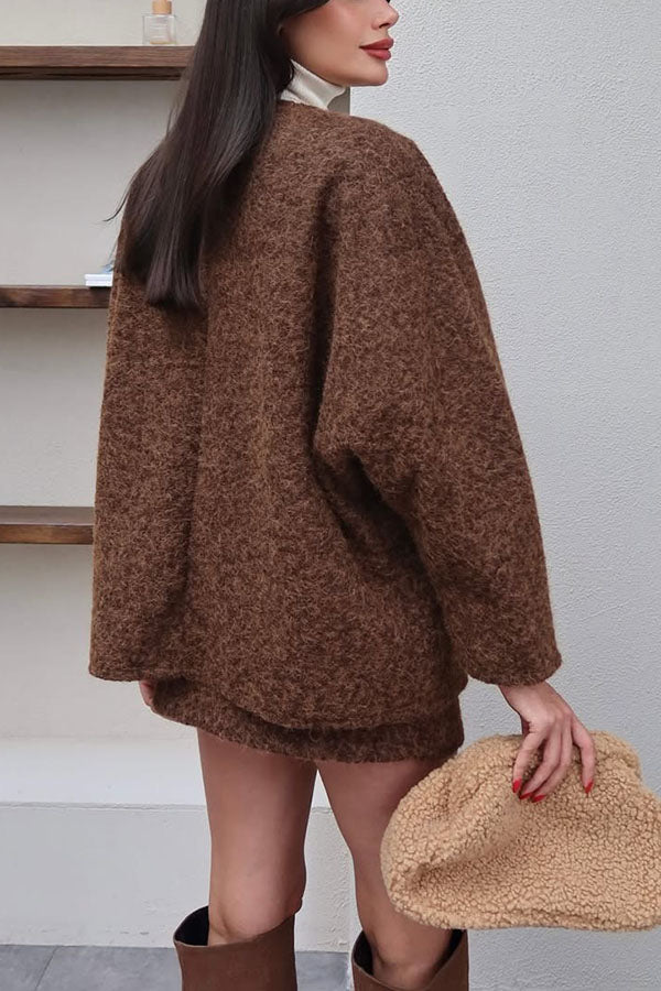 Fashion Lace Up Sherpa Jacket
