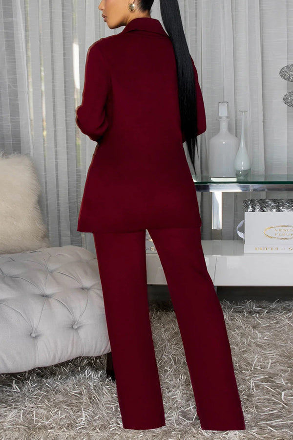 Chic Double Breasted Blazer & Pants Set