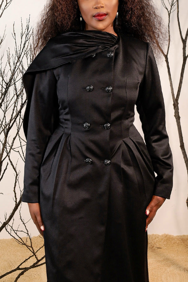 Classic Double Breasted Coat Dress