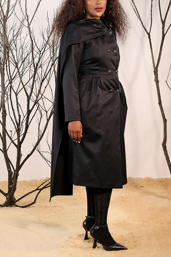 Classic Double Breasted Coat Dress