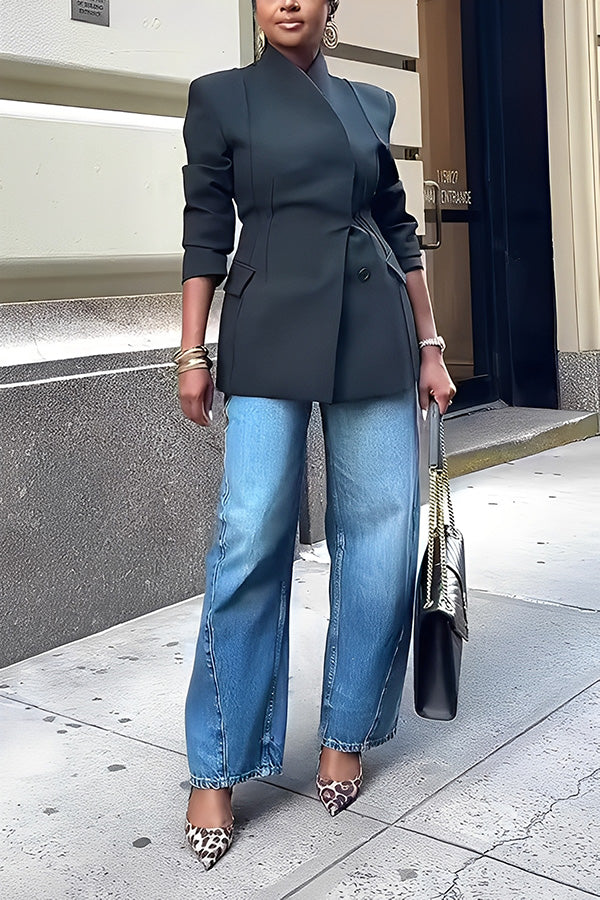 Stylish Side Single Breasted Blazer