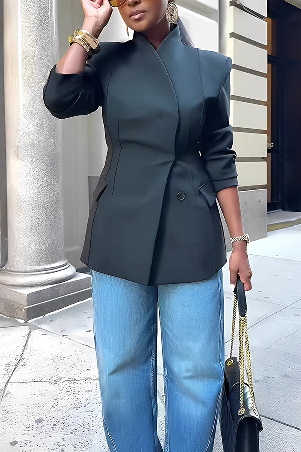 Stylish Side Single Breasted Blazer