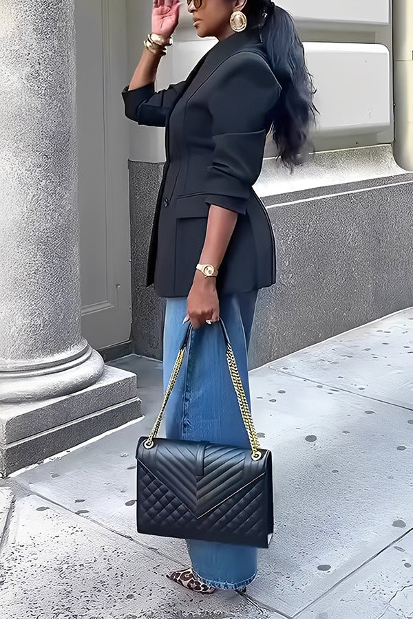 Stylish Side Single Breasted Blazer