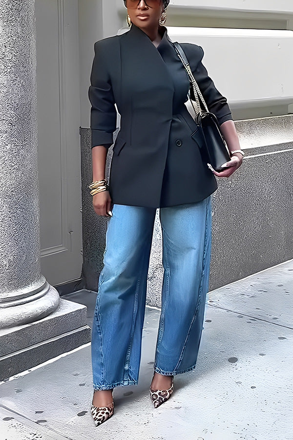 Stylish Side Single Breasted Blazer