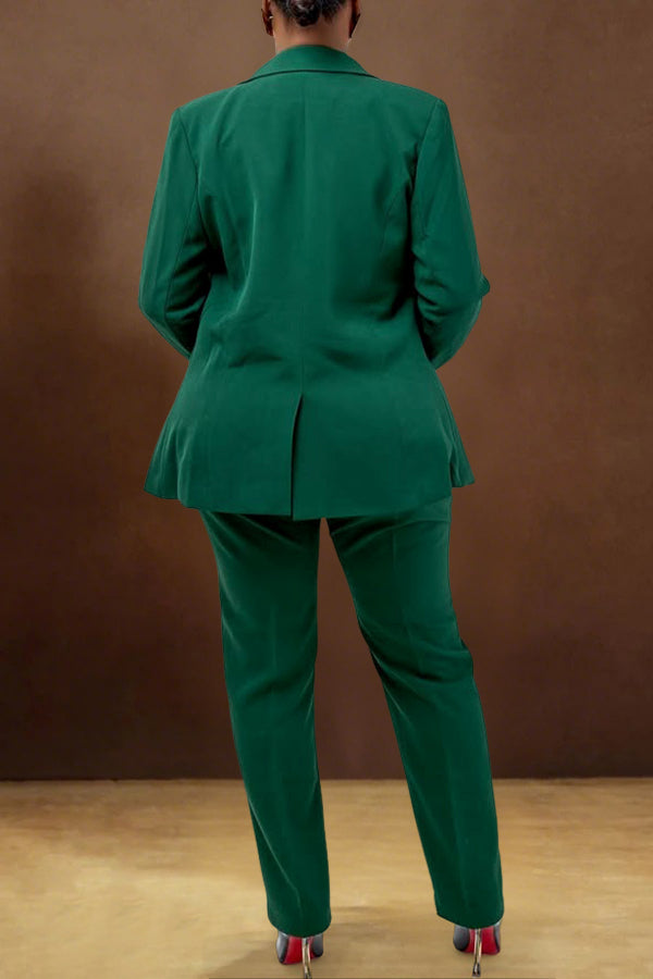 Classic Peak Collar Blazer & Pants Set