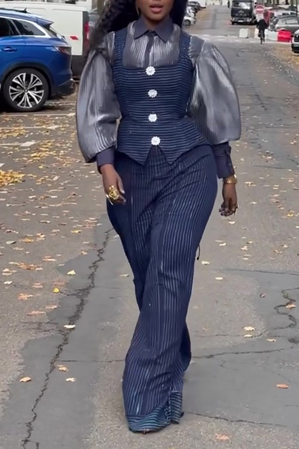 Elegant Single Breasted Vest & Pants Set