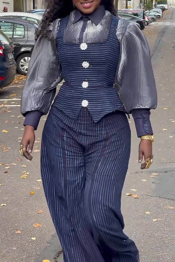 Elegant Single Breasted Vest & Pants Set