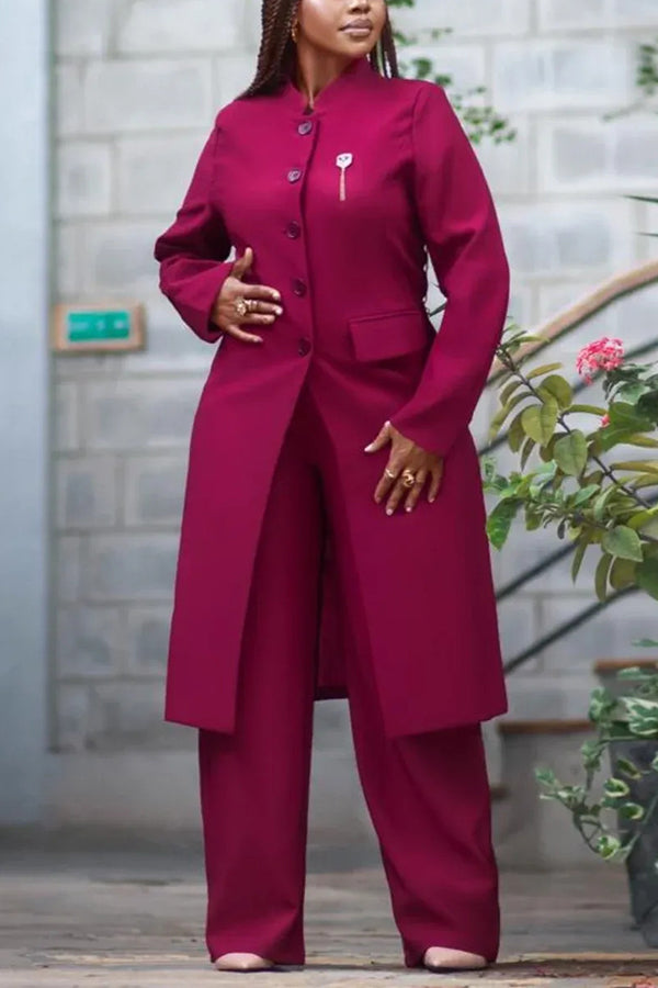 Retro Single Breasted Coat & Pants Set