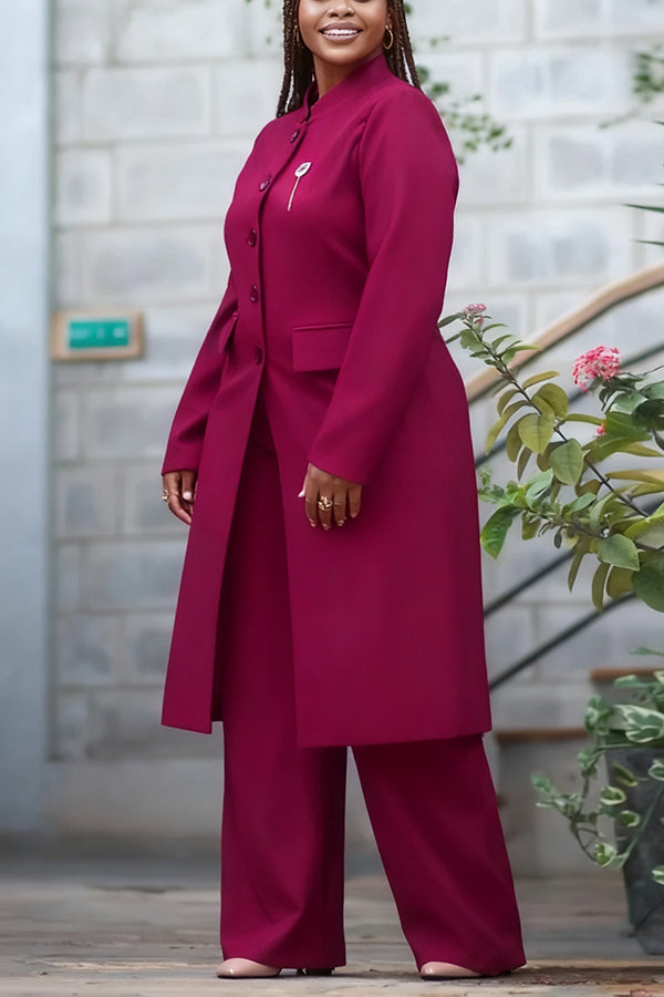 Retro Single Breasted Coat & Pants Set