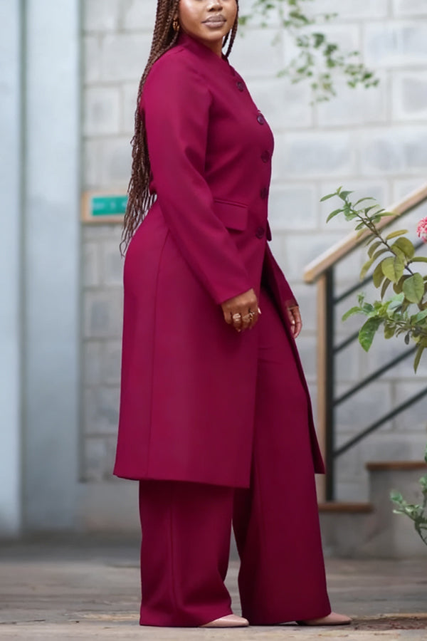 Retro Single Breasted Coat & Pants Set