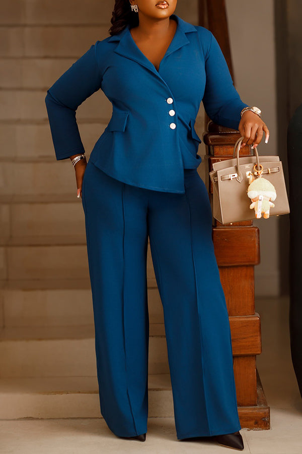 Chic Single Breasted Blazer & Pants Set