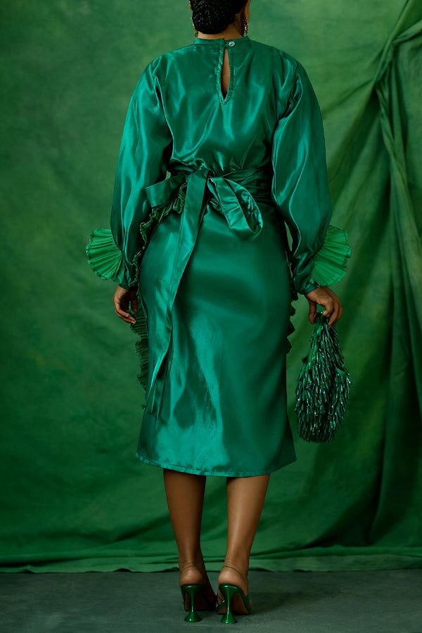 Chic Pleated Top & Skirt Set