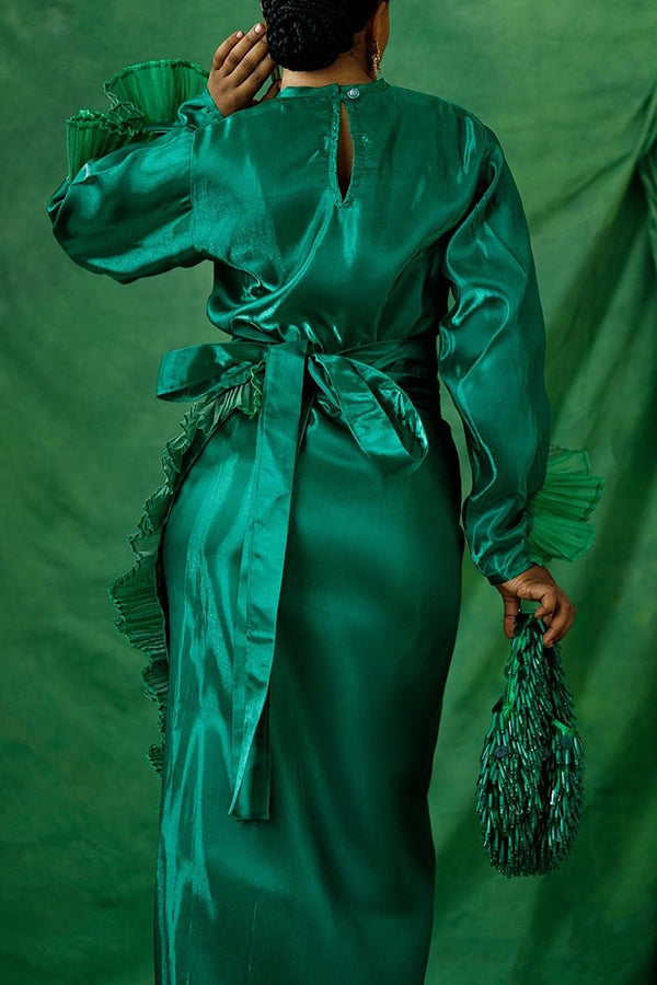 Chic Pleated Top & Skirt Set