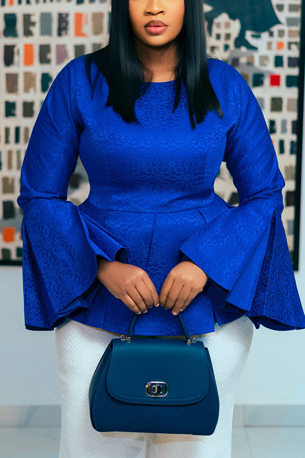 Chic Trumpet Sleeve Top & Pants Set