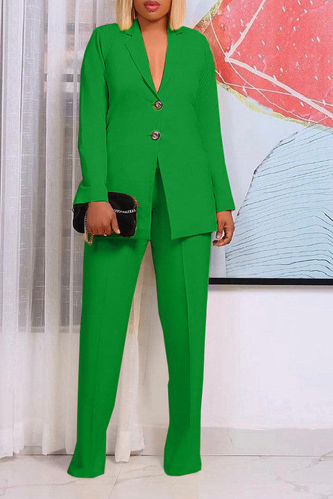 Classic Lapel Collar Blazer & Pants Set
