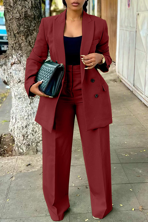 Classic Double Breasted Blazer & Pants Set