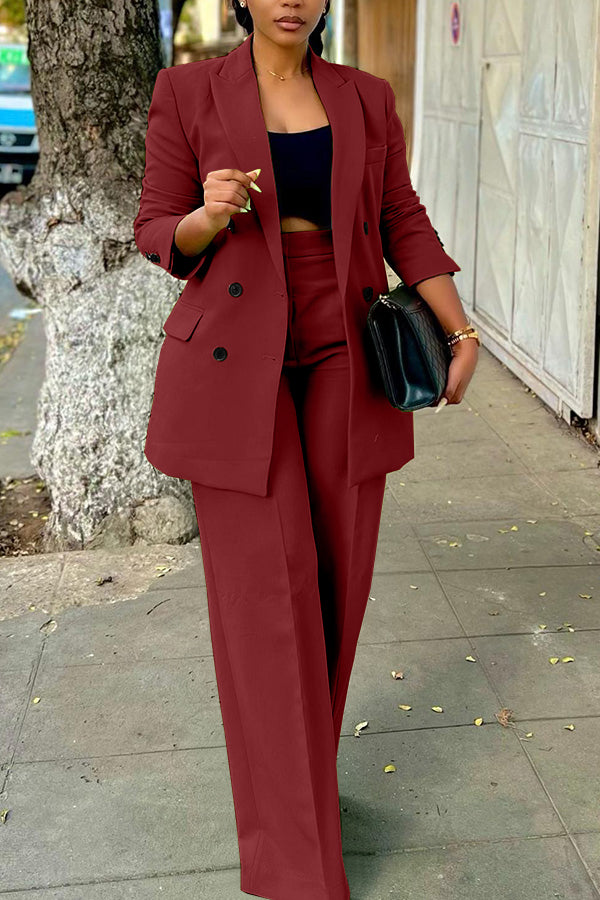 Classic Double Breasted Blazer & Pants Set