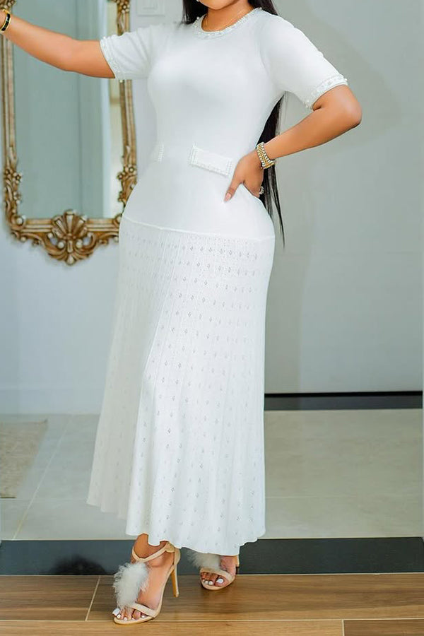 Elegant Rhinestone Knitted Dress