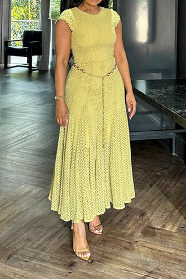 Vacation Hollow Out Fishtail Hem Dress