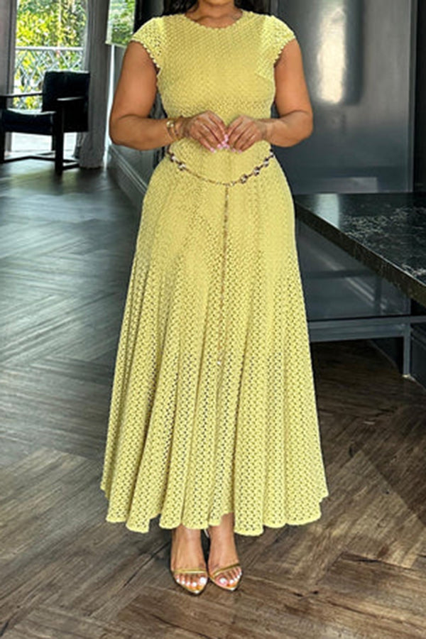 Vacation Hollow Out Fishtail Hem Dress