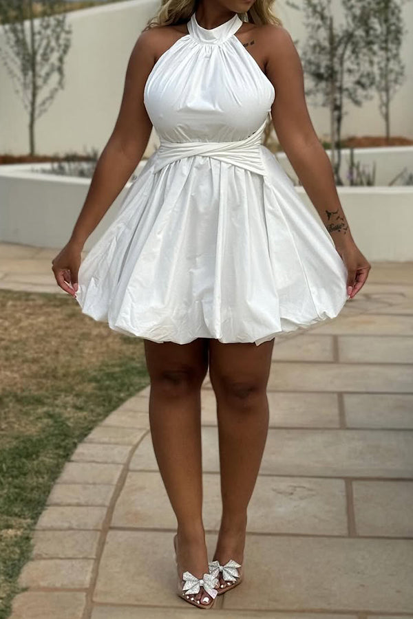 Unique Design Halter Neck Bud Dress