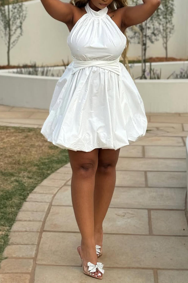 Unique Design Halter Neck Bud Dress