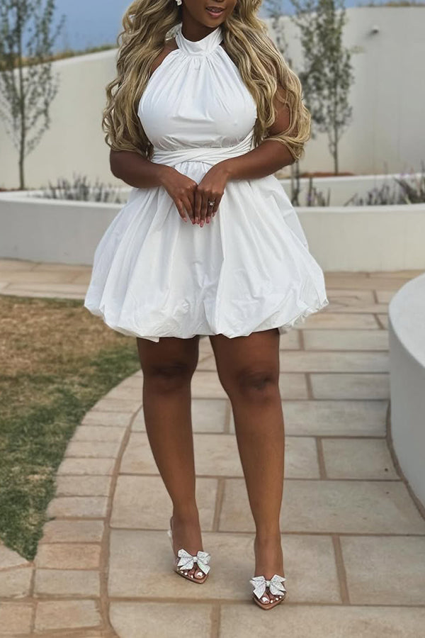 Unique Design Halter Neck Bud Dress