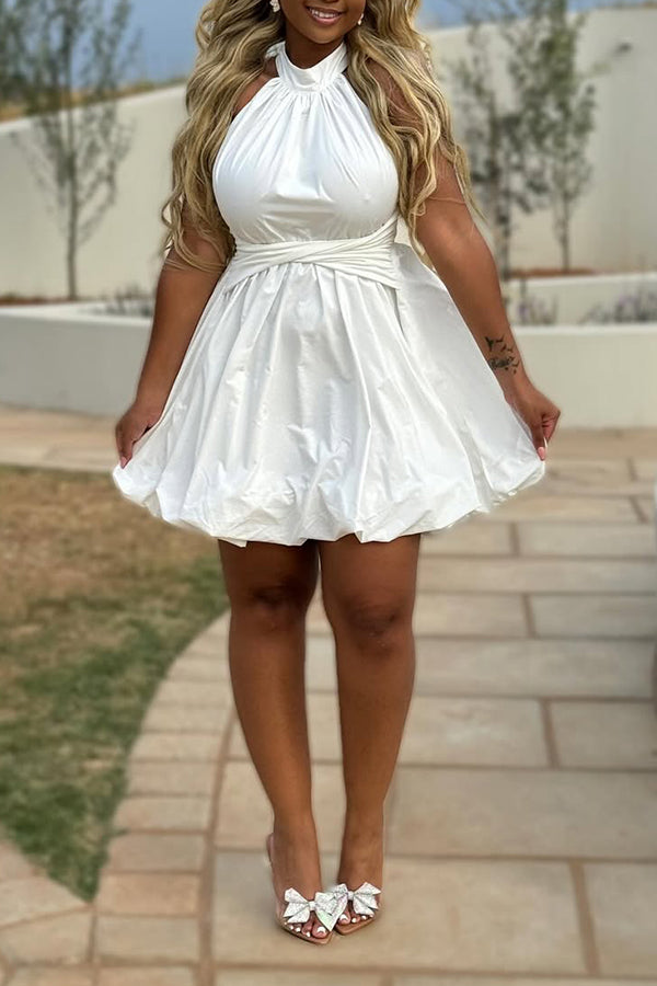 Unique Design Halter Neck Bud Dress