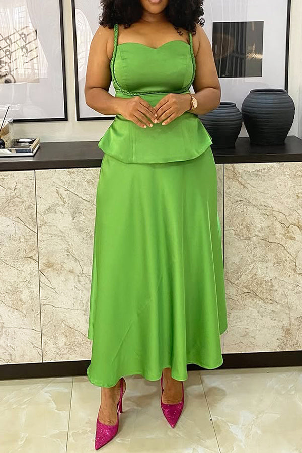 Stylish Suspender Bra Top & Long Skirt Set