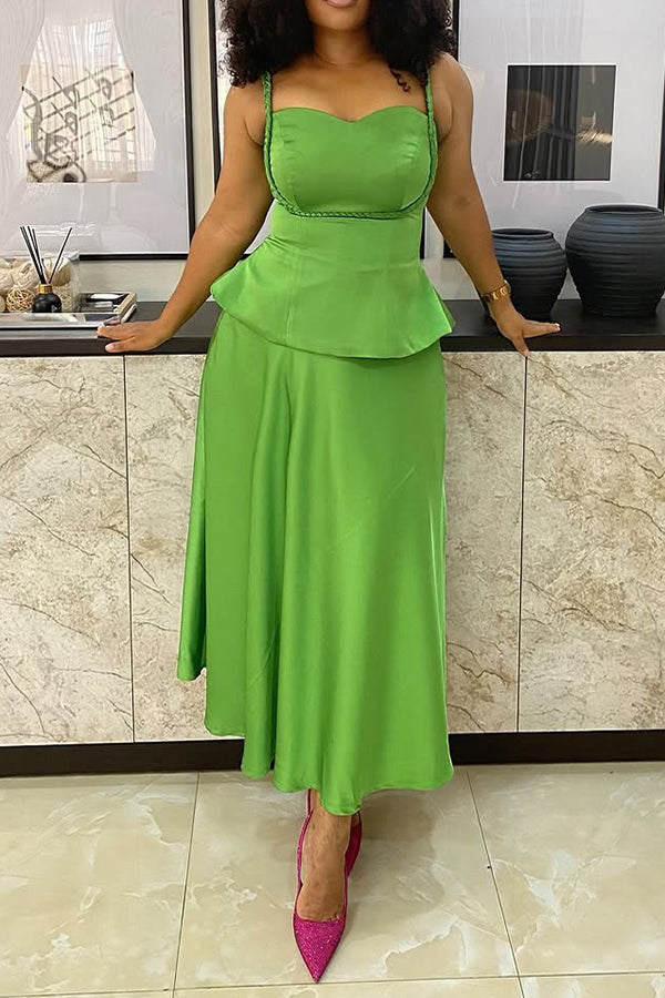 Stylish Suspender Bra Top & Long Skirt Set