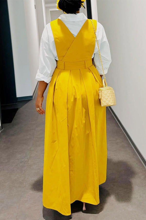Bright Sleeveless Maxi Dress & Shirt Set