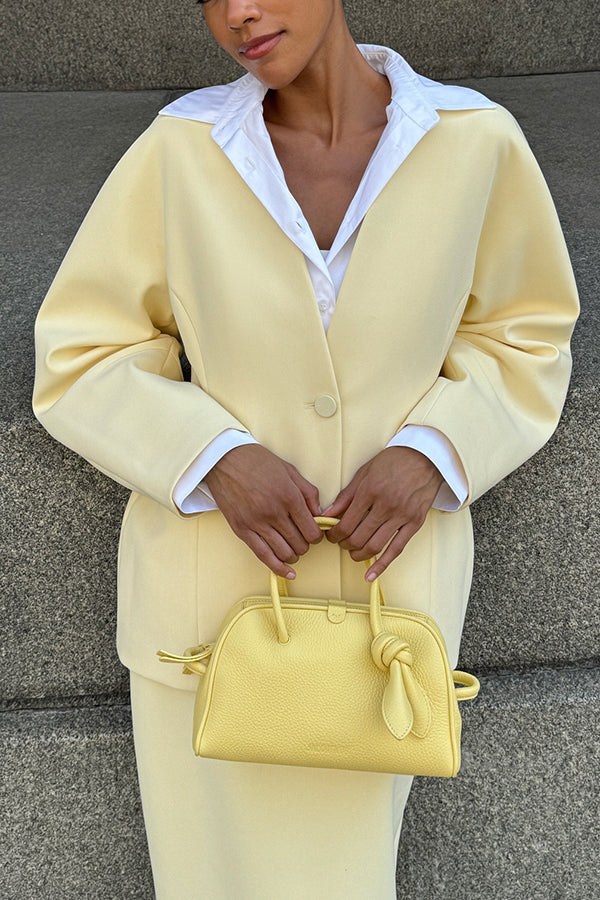 Gentle Deep V-neck Blazer & Skirt Set