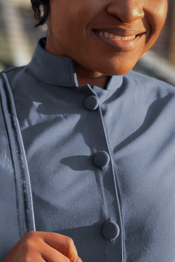 Elegant Colorblock Pleated Lantern Sleeve Top & Pants Set