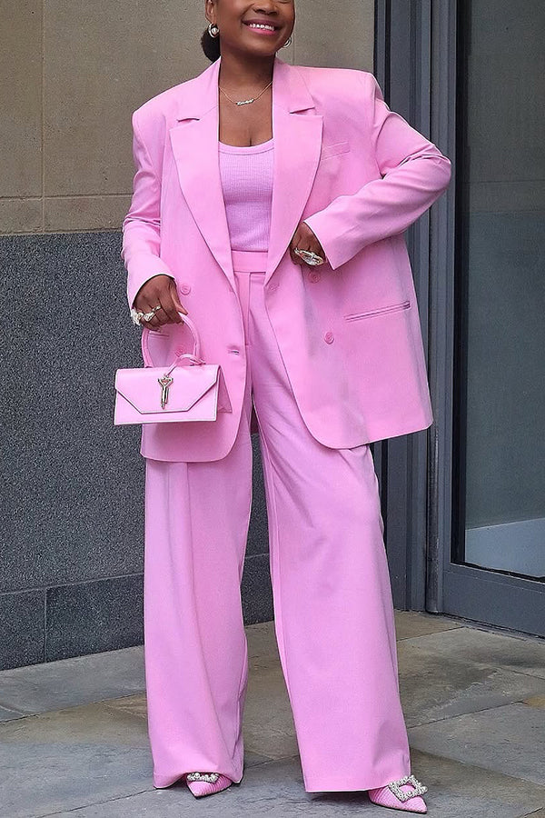 Stunning Double Breasted Blazer & Wide Leg Pants Set