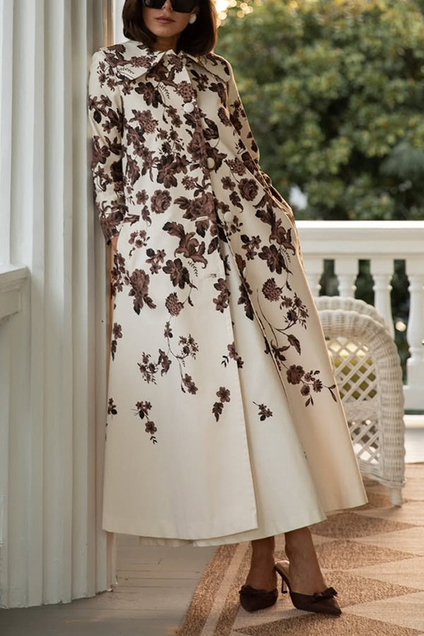 Stylish Floral Print Long Jacket