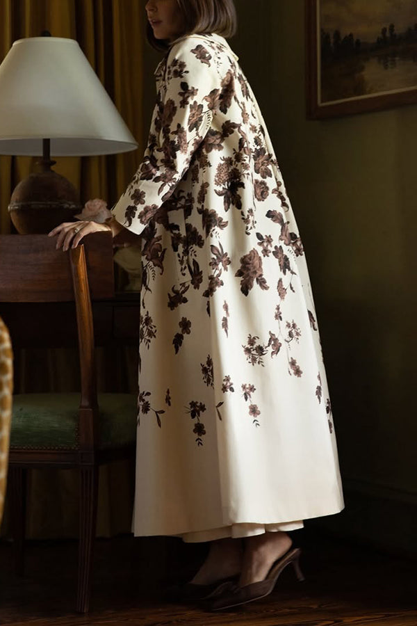 Stylish Floral Print Long Jacket